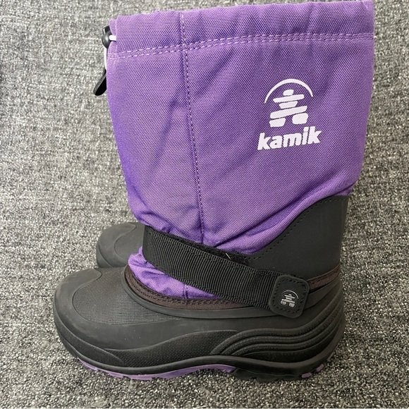 Kamik Rocket Snow Boot Purple Black Waterproof Winter Zylex Liner Girl’s Size 4 - Picture 9 of 9